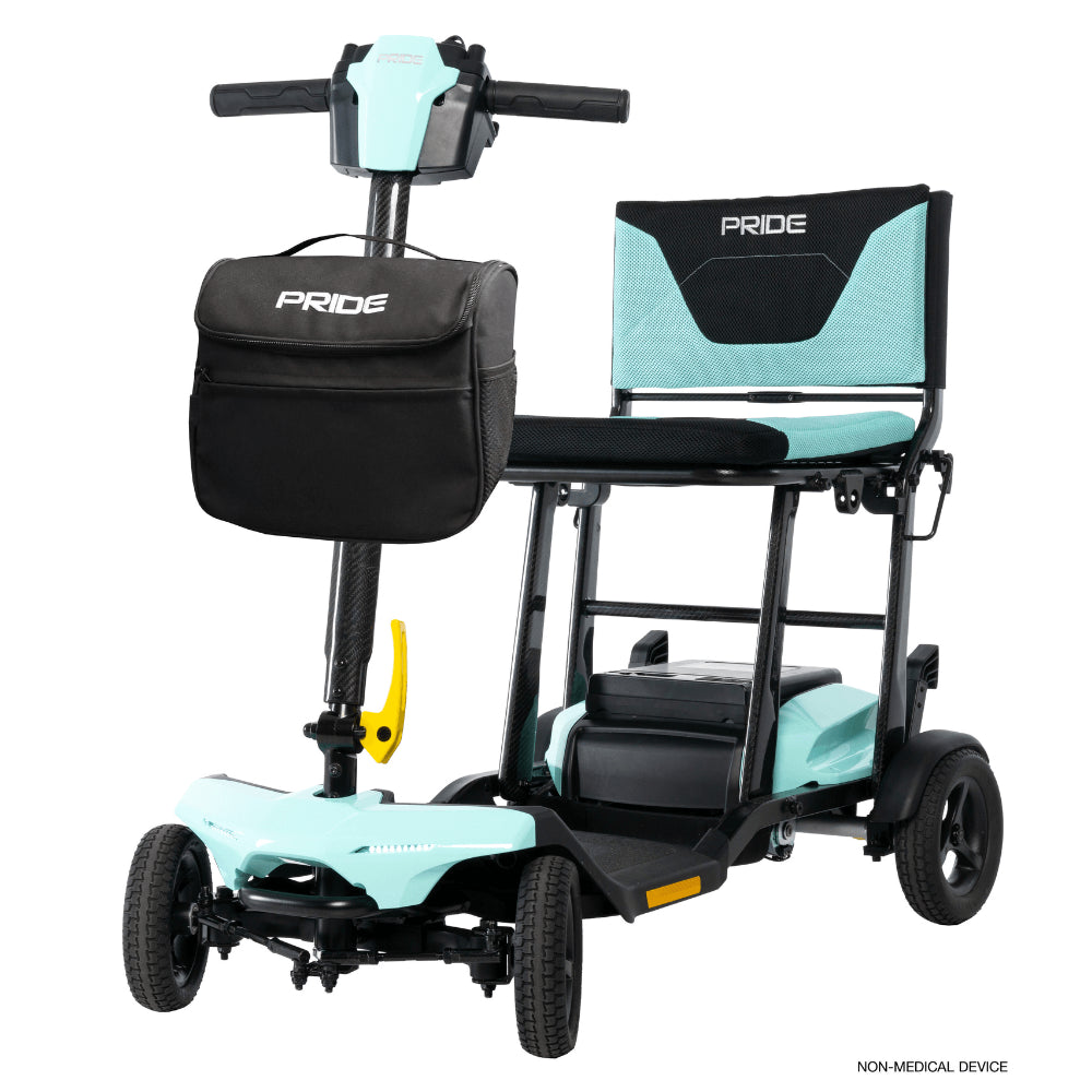 Mint Color Pride Go Go® Super Portable Mobility Scooter -  Angled View