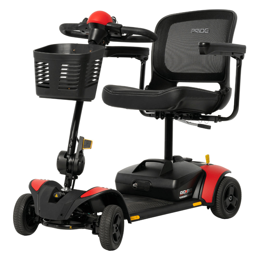 Red Accent Pride Go Go Elite Traveller®2 Platinum 4-wheel - Angled View